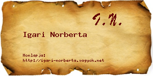 Igari Norberta névjegykártya